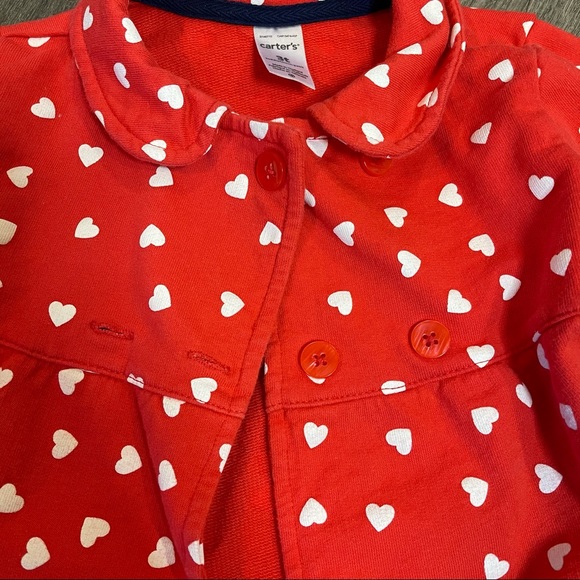 Carters red button jacket for girls 3T - Picture 3 of 4